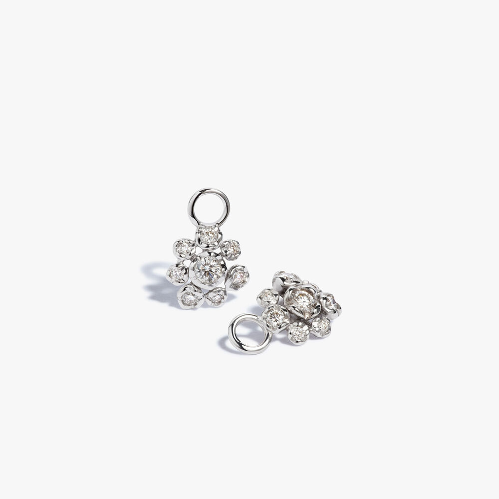 Marguerite 18ct White Gold Diamond Earring Drops | Annoushka jewelley