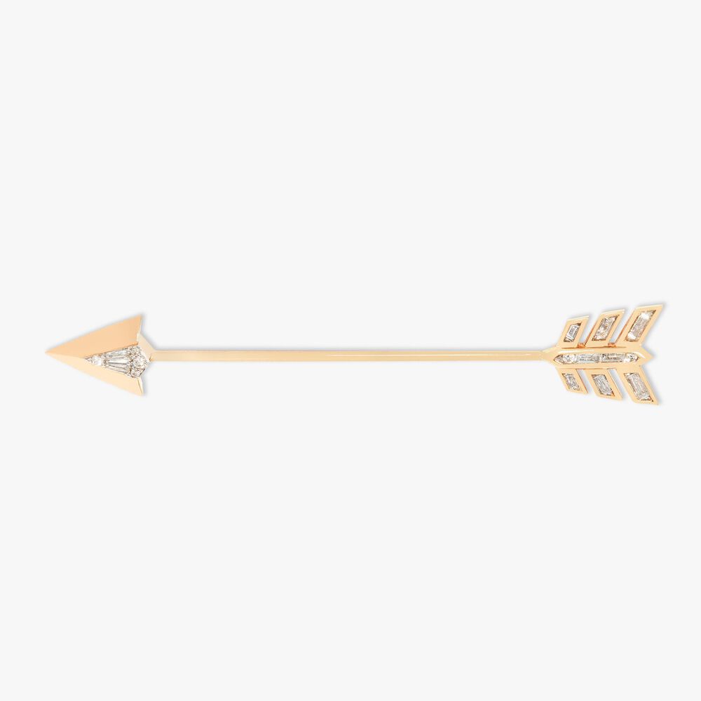Flight 18ct Yellow Gold Arrow Diamond Tie Pin | Annoushka jewelley