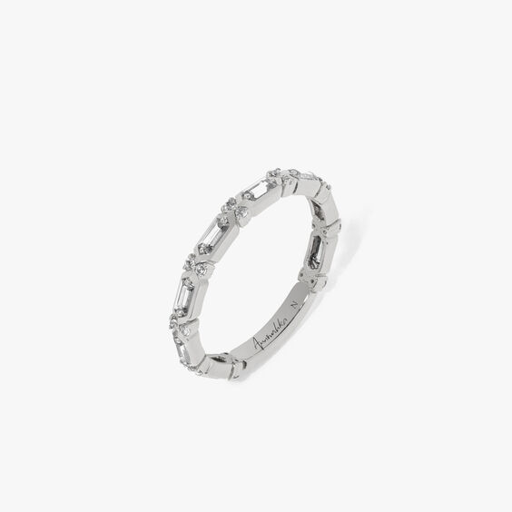18ct White Gold Diamond Baguette Ring