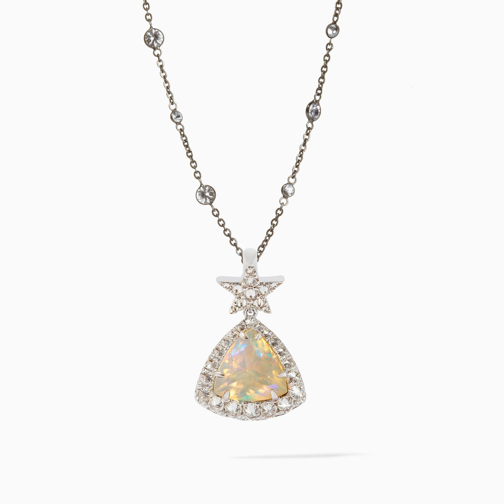 One of a Kind 18ct White Gold Ethiopian Opal Pendant | Annoushka jewelley