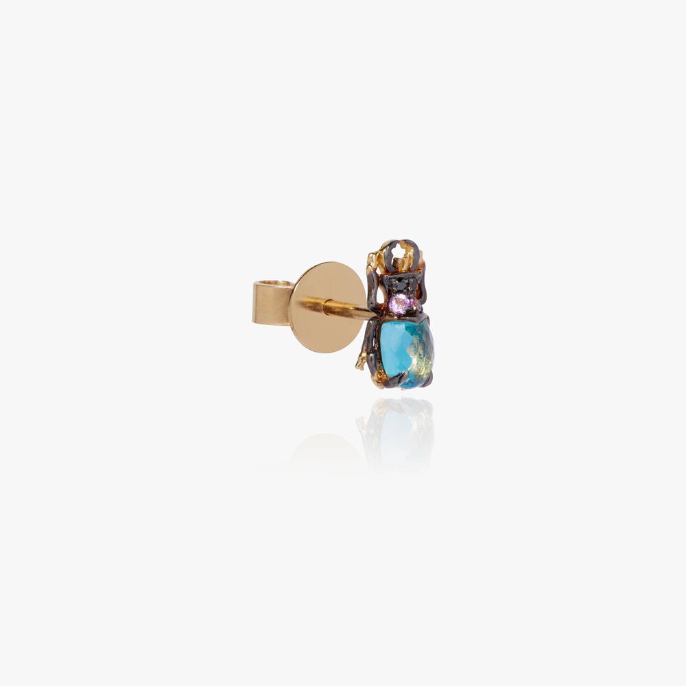 Mythology 18ct Gold Topaz Beetle Single Stud | Annoushka jewelley