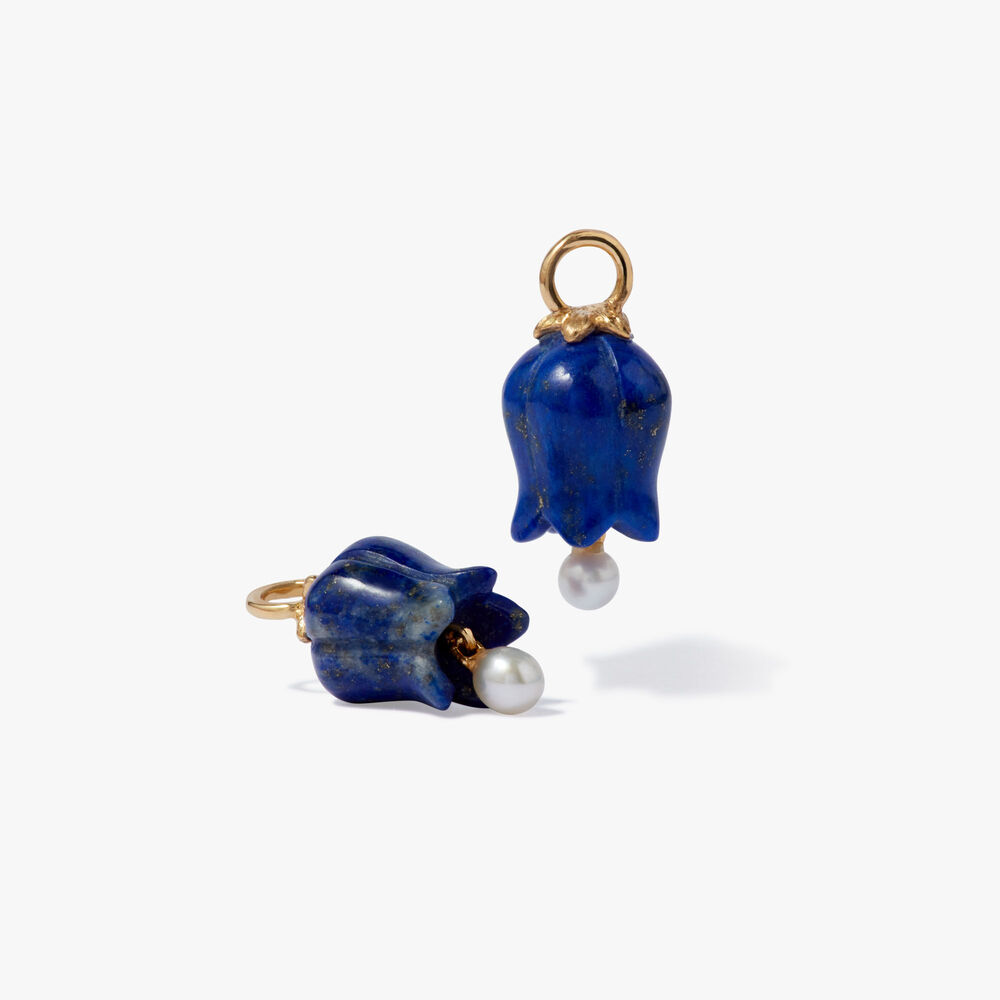 Tulips 18ct Yellow Gold Lapis Lazuli Earring Drops | Annoushka jewelley