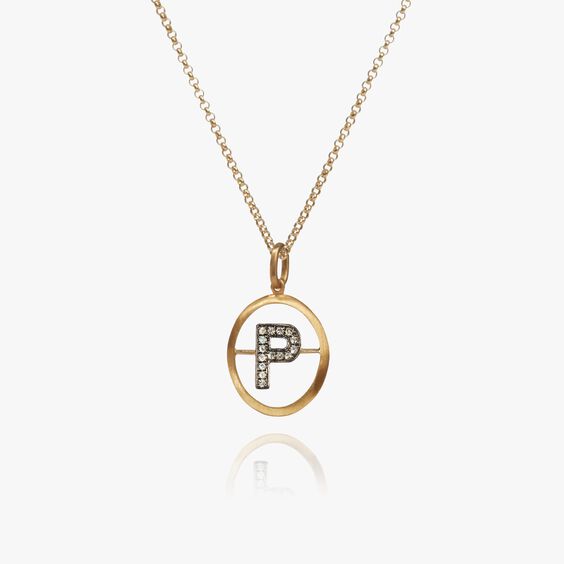 18kt Gold Diamond Initial P Necklace