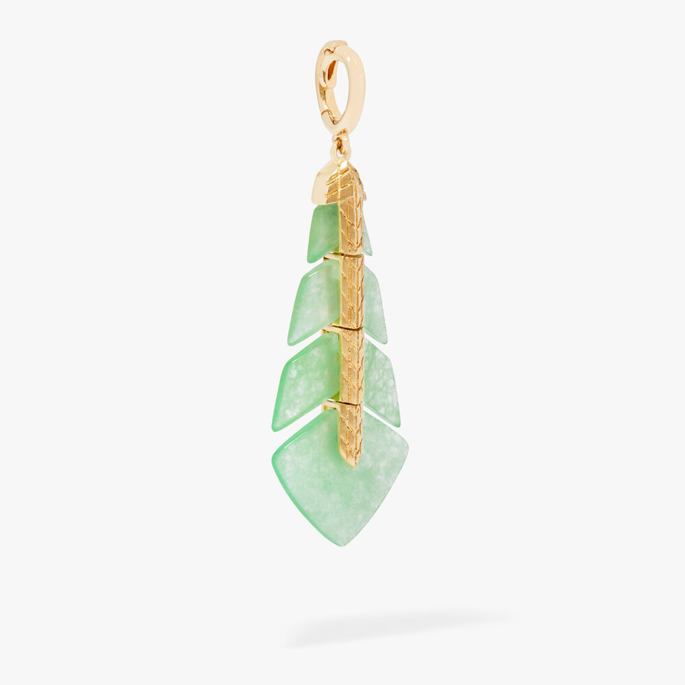 Flight 18ct Yellow Gold Jade Feather Pendant | Annoushka jewelley