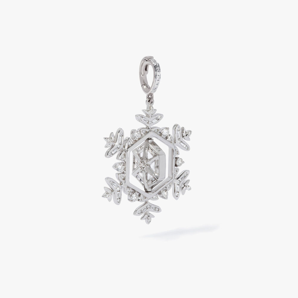 Mythology 18ct White Gold Diamond Spinning Snowflake Charm | Annoushka jewelley
