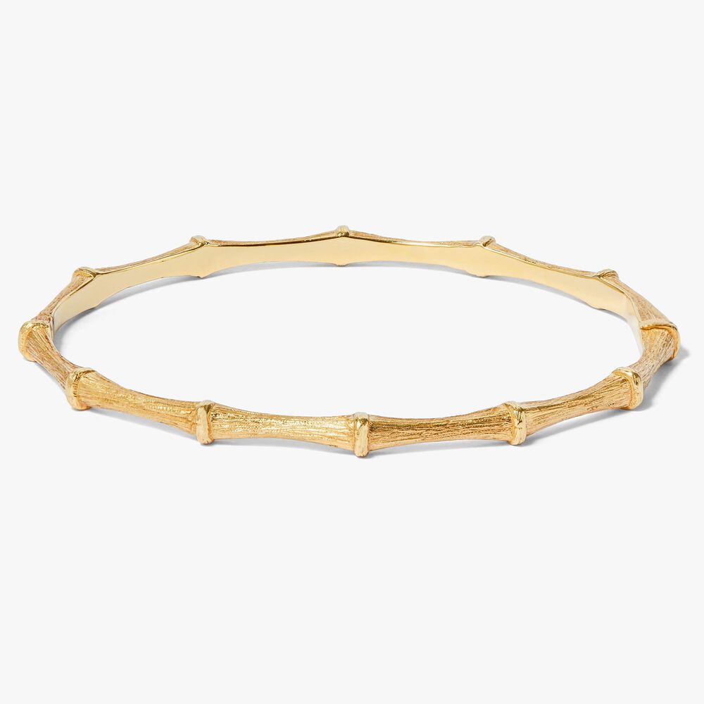 Bamboo 18ct Gold Large Bangle | Annoushka jewelley