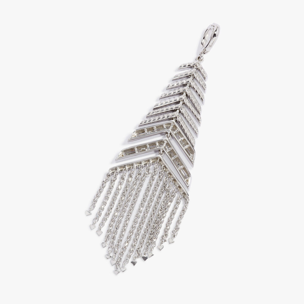 Flight Josephine 18ct White Gold Diamond Feather Pendant | Annoushka jewelley