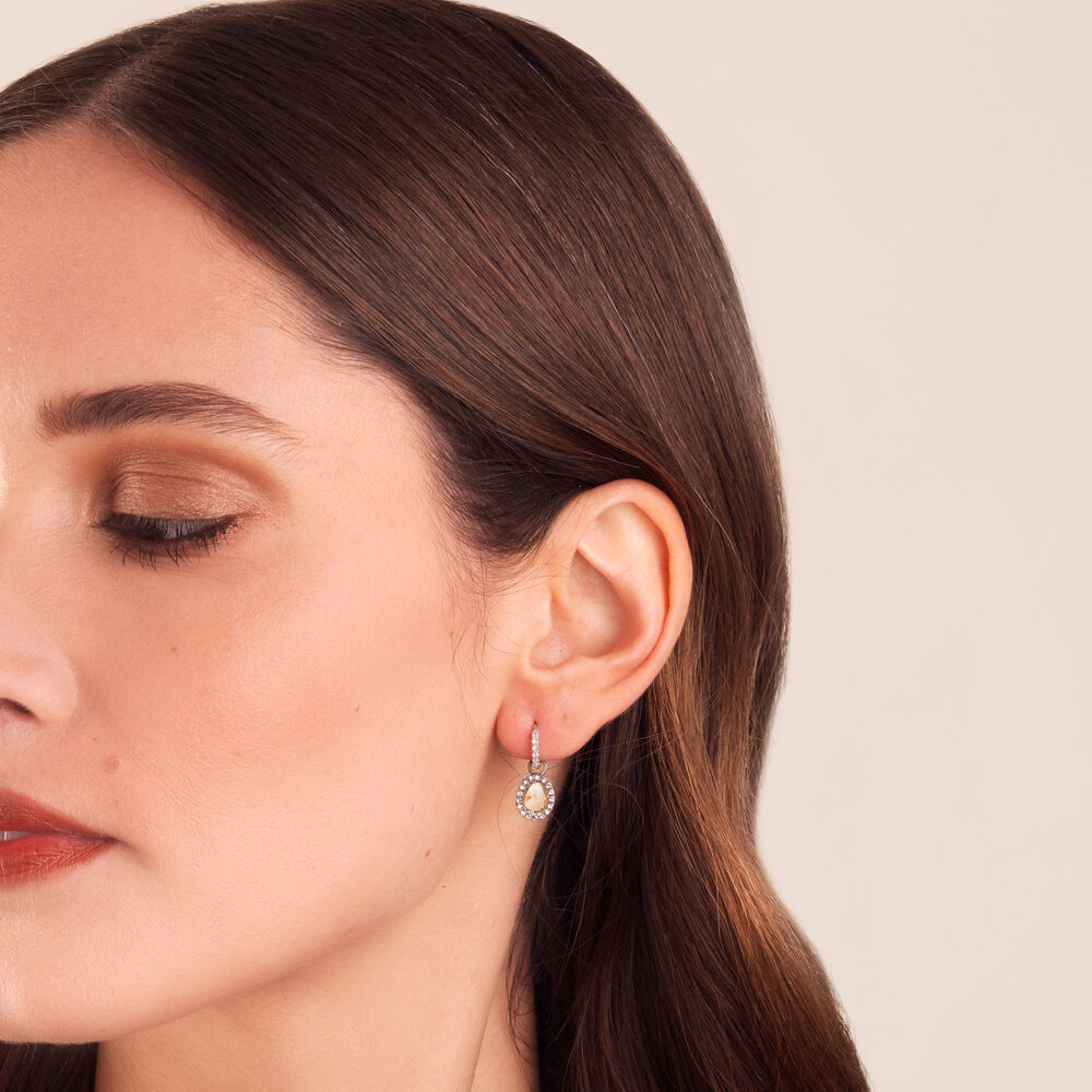 Dusty Diamonds 18ct White Gold Small Citrine Earrings | Annoushka jewelley