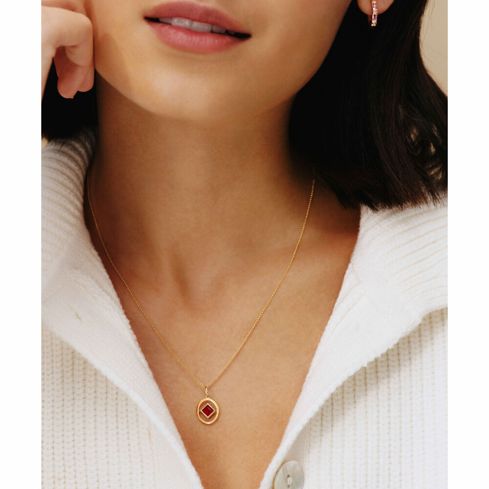 14ct Yellow Gold Garnet January Birthstone Necklace | Annoushka jewelley