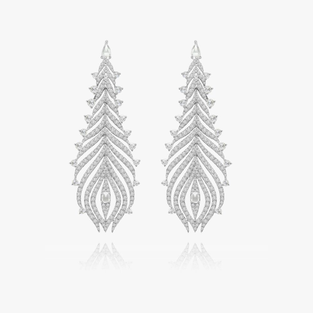 Sutra Diamond Feather Earrings | Annoushka jewelley