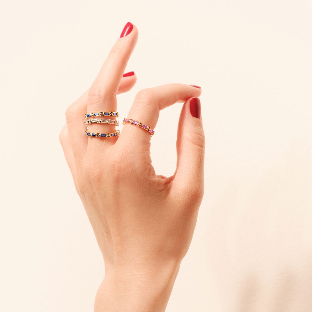 18ct White Gold Diamond Baguette Ring | Annoushka jewelley