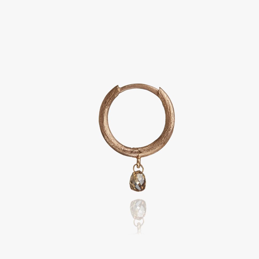 Hoopla 18ct Rose Gold Diamond Hoop Earring | Annoushka jewelley