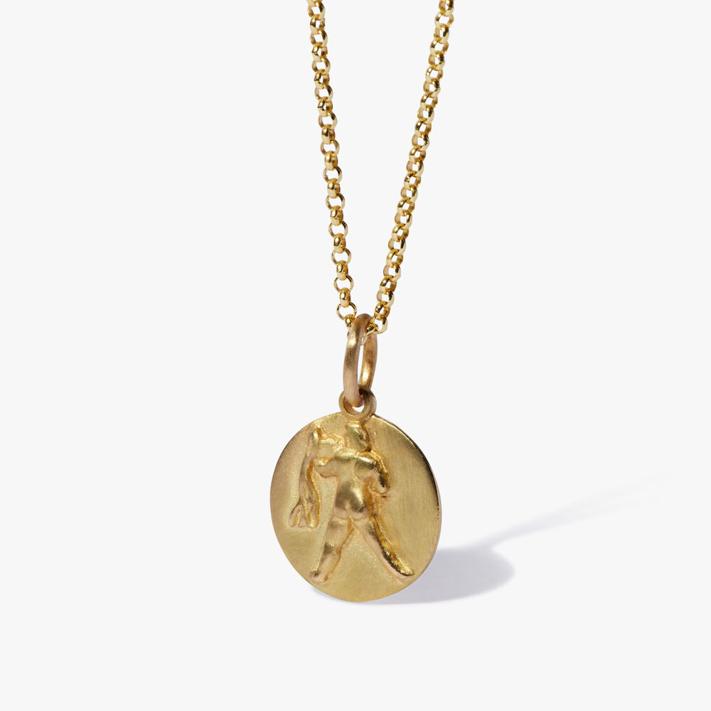 Zodiac 18ct Yellow Gold Aquarius Necklace | Annoushka jewelley