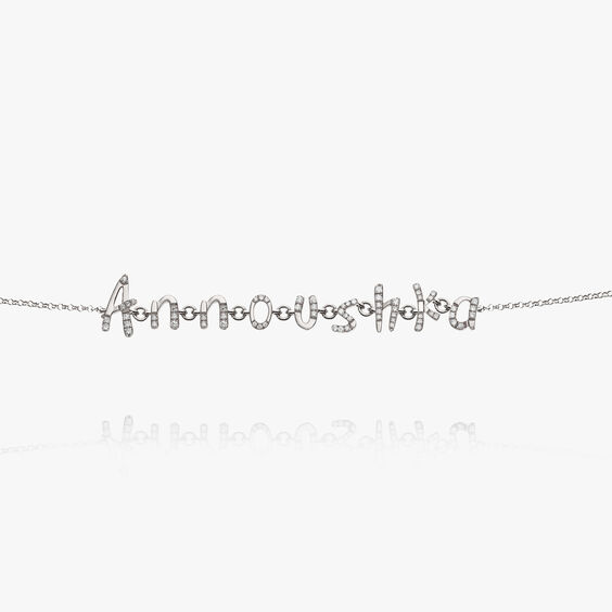 Personalised White Gold Chain Letters Bracelet