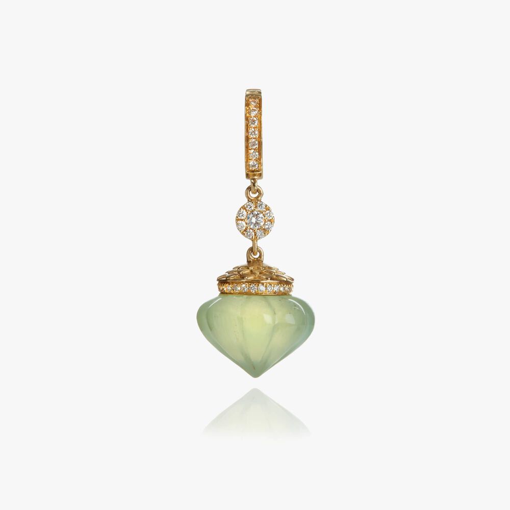 Touch Wood 18ct Gold Diamond Prehnite Charm | Annoushka jewelley