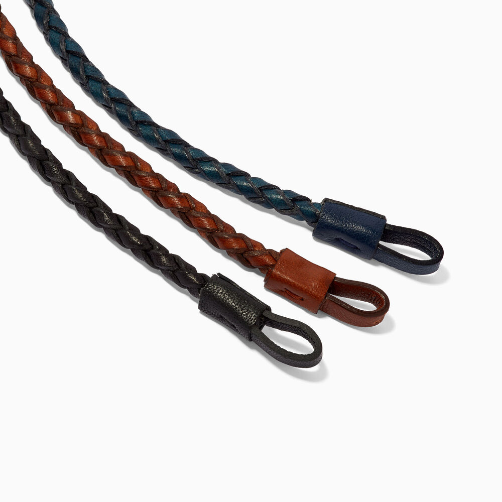 35cms Plaited Black Leather Bracelet | Annoushka jewelley