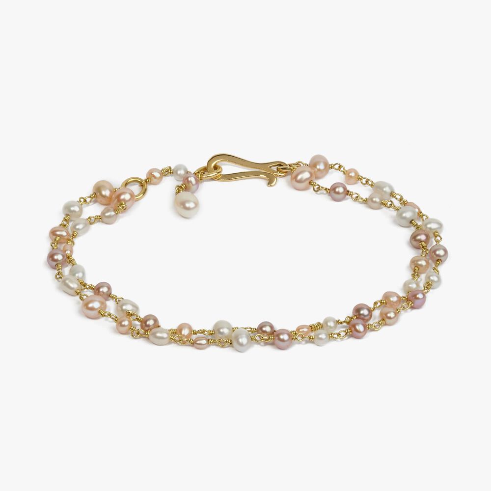 18ct Yellow Gold Seed Pearl Chain Bracelet | Annoushka jewelley