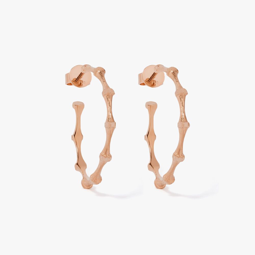 Bamboo 18ct Rose Gold Hoop Earrings | Annoushka jewelley
