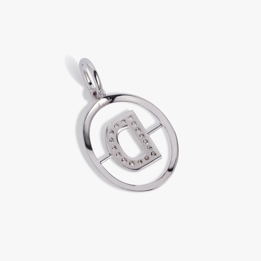 Initials 18ct White Gold Diamond D Pendant | Annoushka jewelley