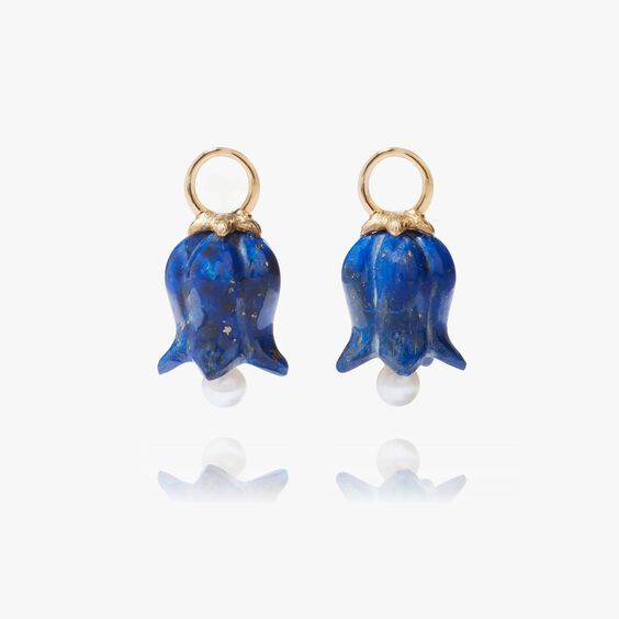 18ct Gold Lapis Lazuli Tulip Earring Drops
