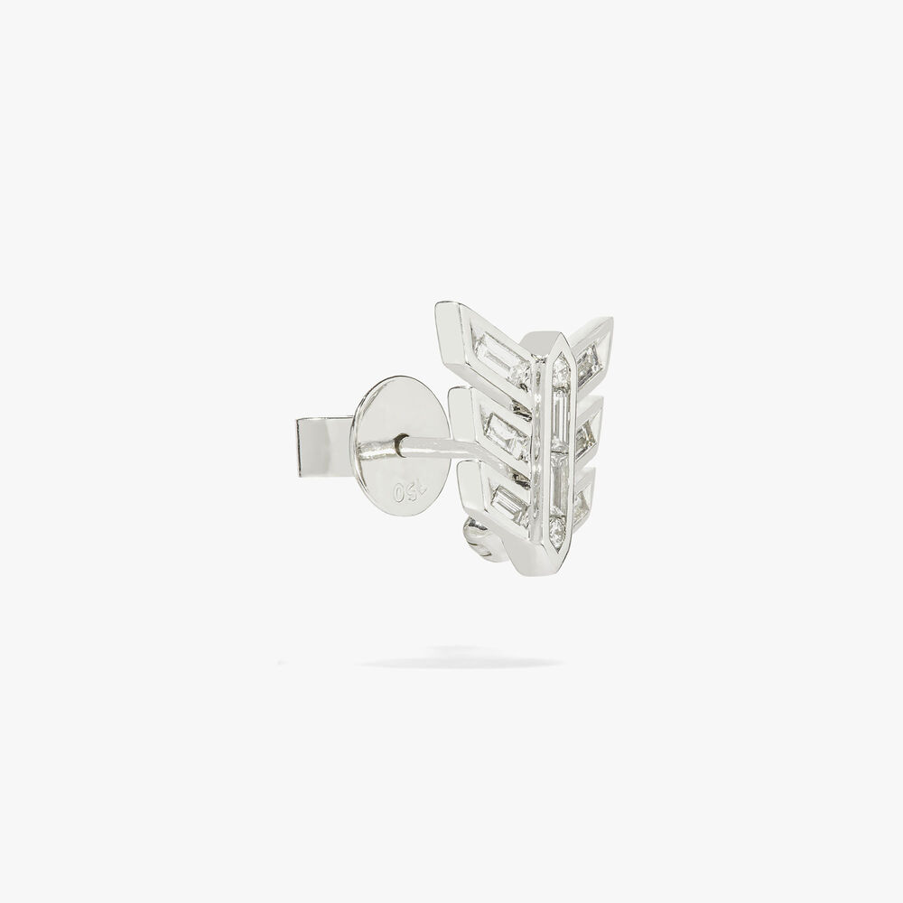 18ct White Gold Diamond Baguette Stud Earring | Annoushka jewelley