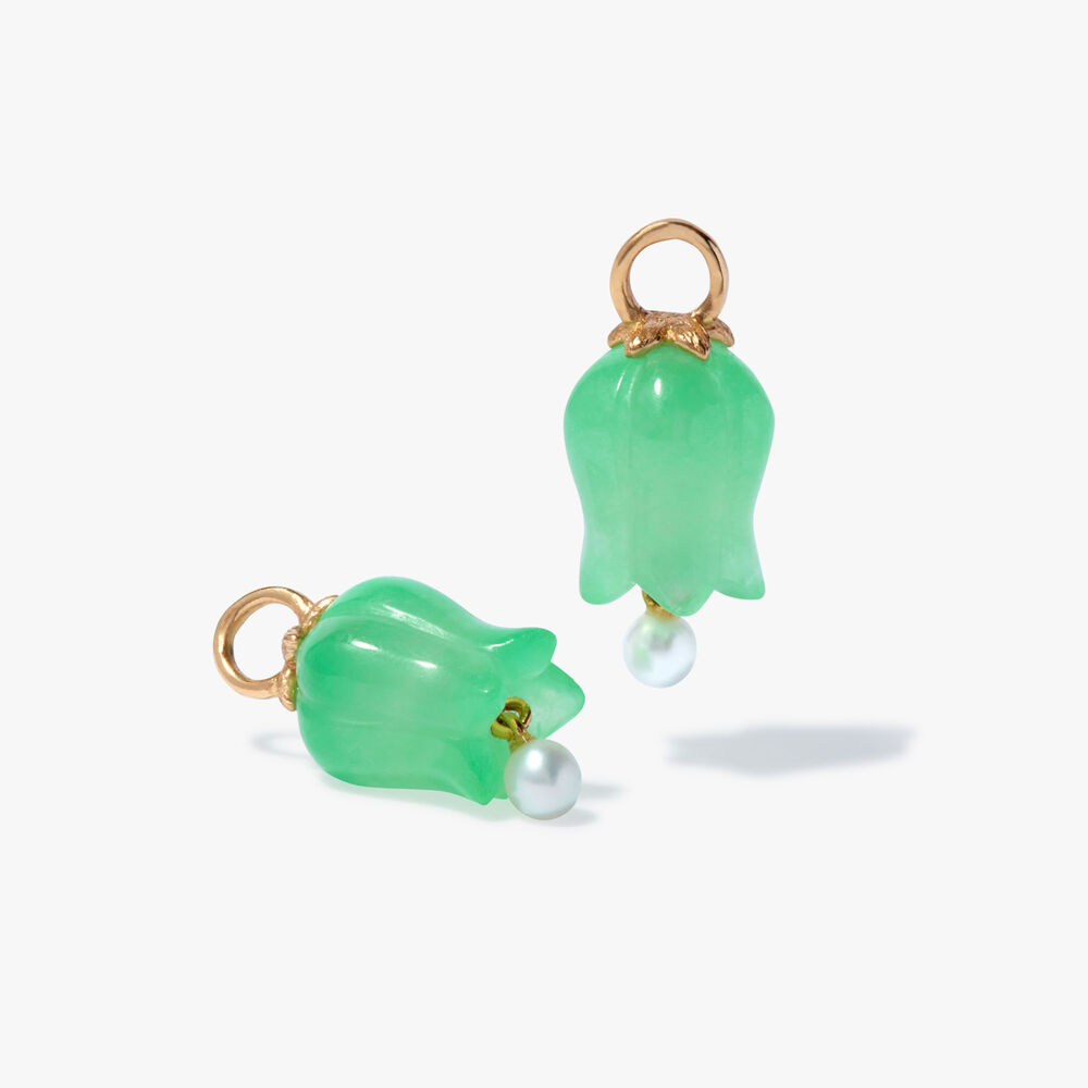 Tulips 18ct Yellow Gold Jade Earring Drops | Annoushka jewelley