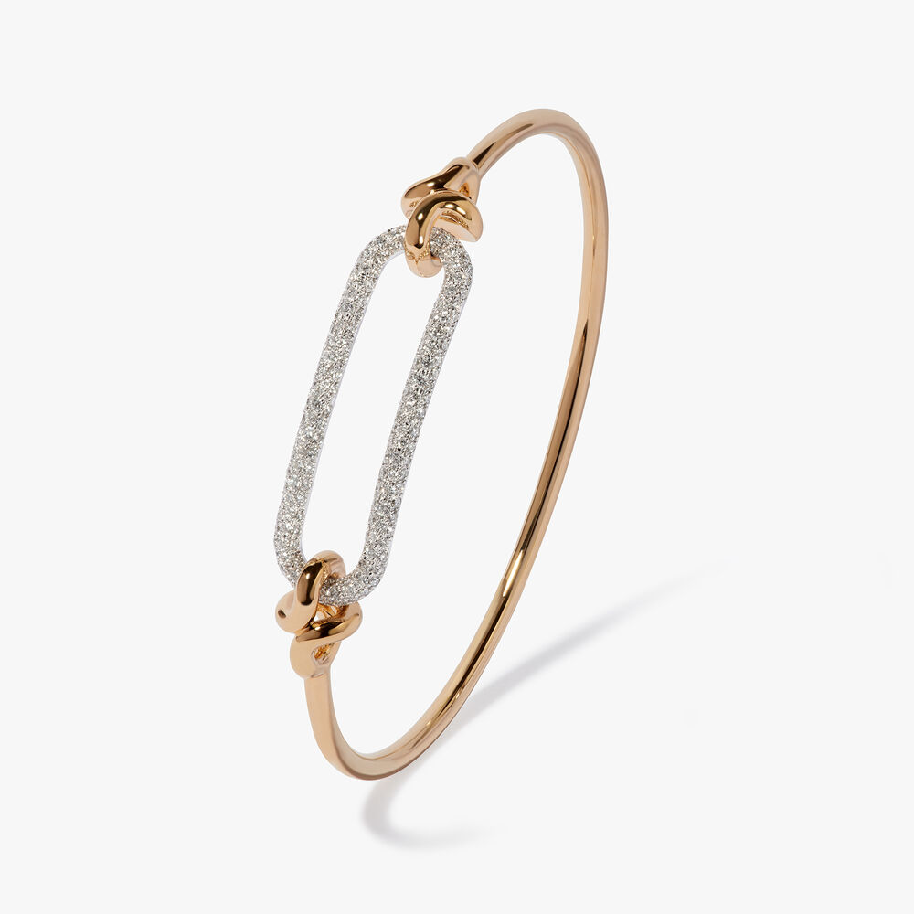 Knuckle 14ct Gold Diamond Bangle | Annoushka jewelley