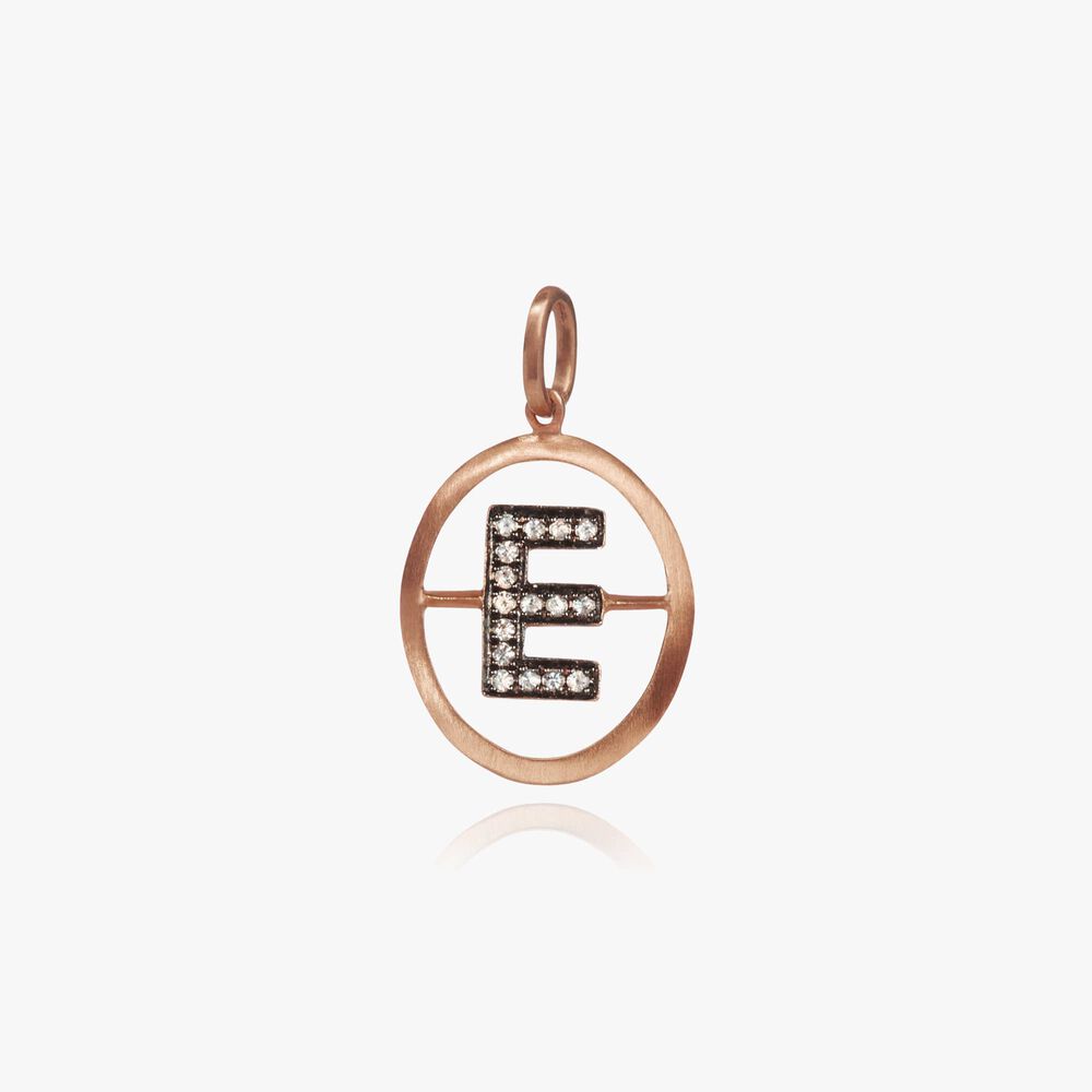 18ct Rose Gold Initial E Pendant | Annoushka jewelley
