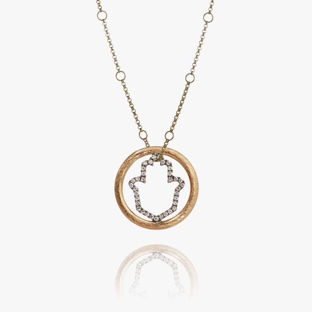 Hoopla 18ct Gold Hand of Fatima Necklace | Annoushka jewelley
