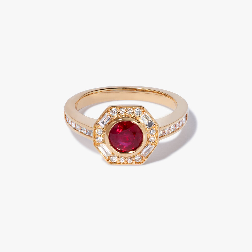 18ct Yellow Gold Ruby & Diamond Ring | Annoushka jewelley