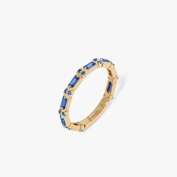 18ct Gold & Blue Sapphire Baguette Eternity Ring