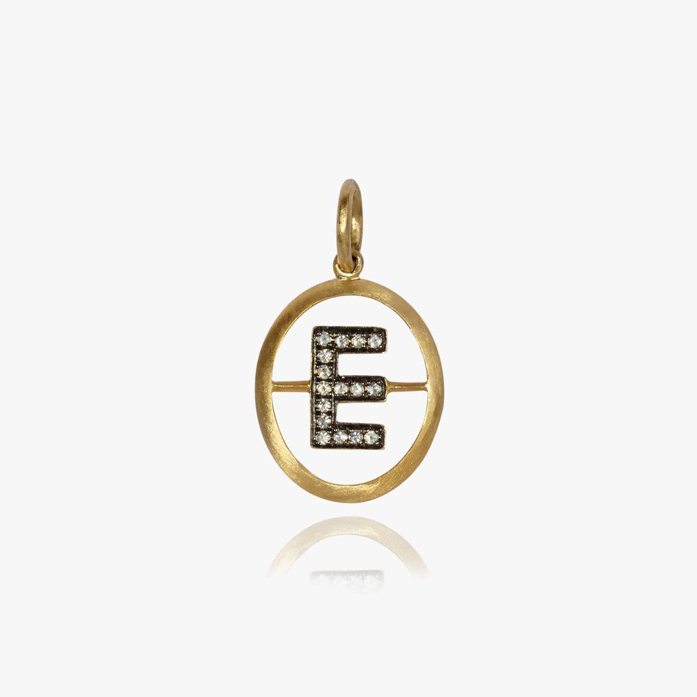 18ct Gold Diamond Initial E Pendant | Annoushka jewelley