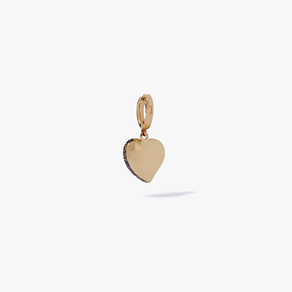 18ct Gold Brown Diamond Vintage Heart Charm | Annoushka jewelley