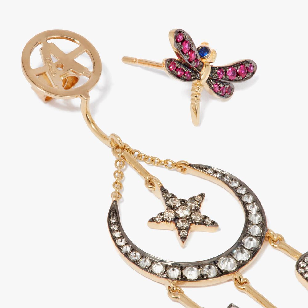 Love Diamonds 18ct Yellow Gold Diamond Lunar Left Earring | Annoushka jewelley