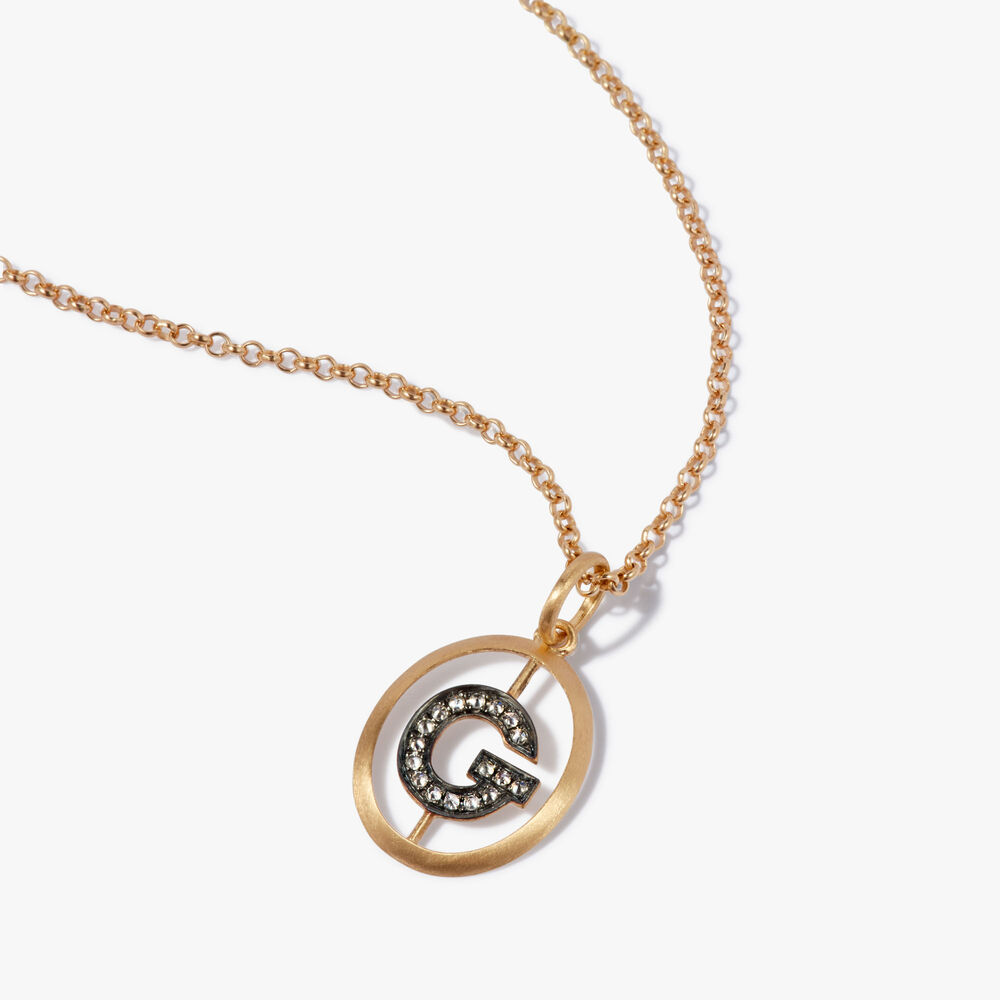 Initials 18ct Yellow Gold Diamond G Necklace | Annoushka jewelley