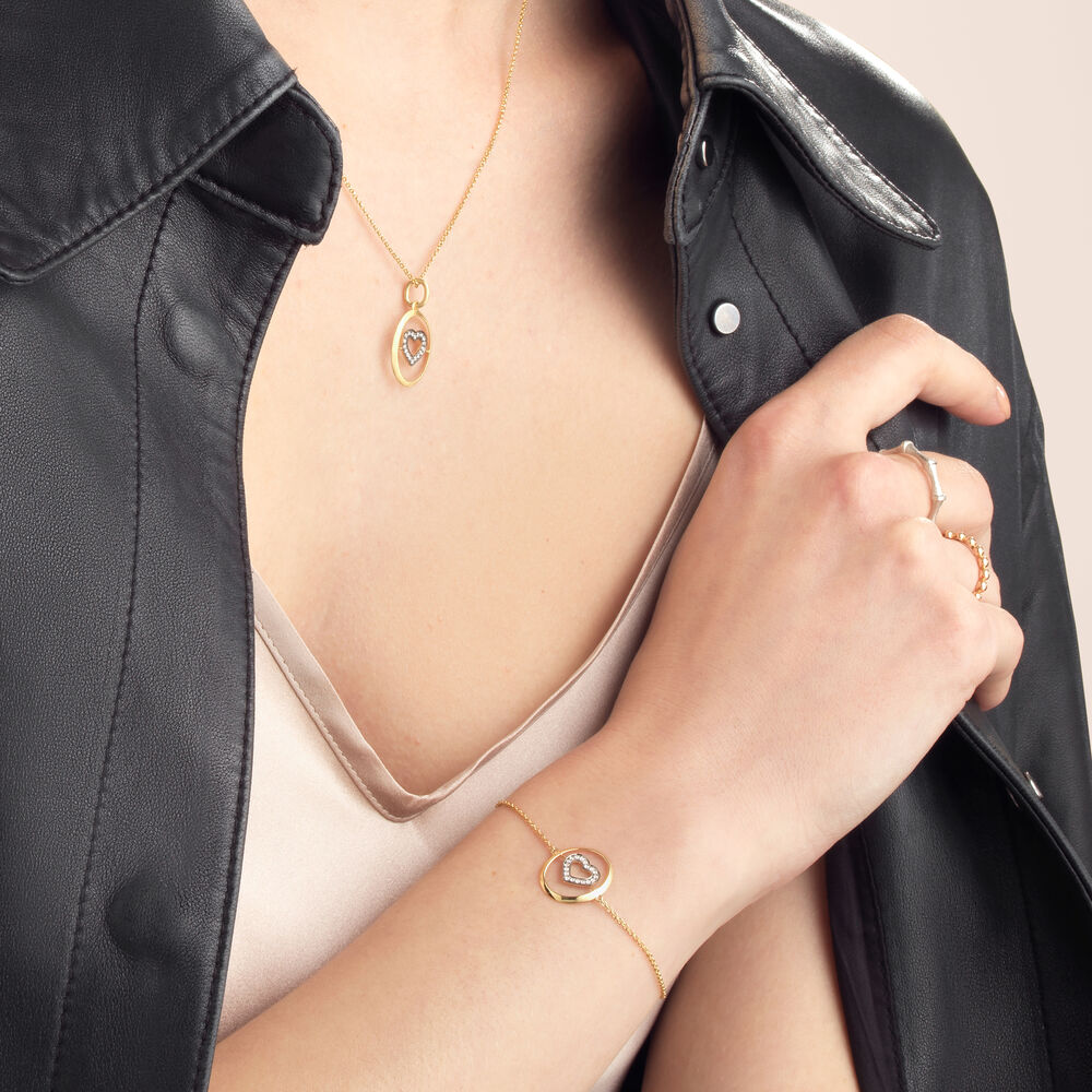 18ct Gold Diamond Heart Bracelet | Annoushka jewelley