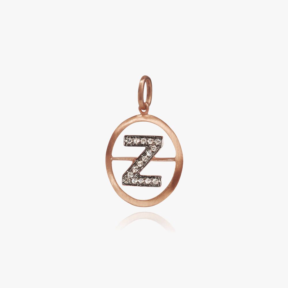18ct Rose Gold Initial Z Pendant | Annoushka jewelley