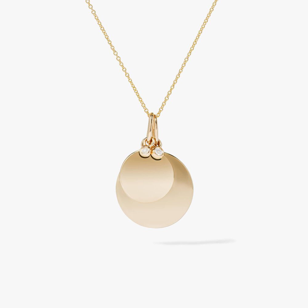 Tokens 14ct Gold & Diamond Disc Necklace | Annoushka jewelley