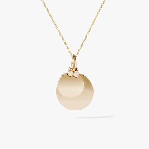 Tokens 14ct Gold Diamond Disc Necklace | Annoushka jewelley