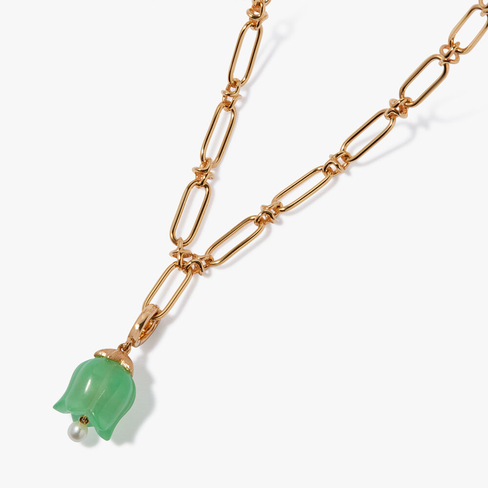 Tulips 14ct Yellow Gold Jade Knuckle Necklace | Annoushka jewelley