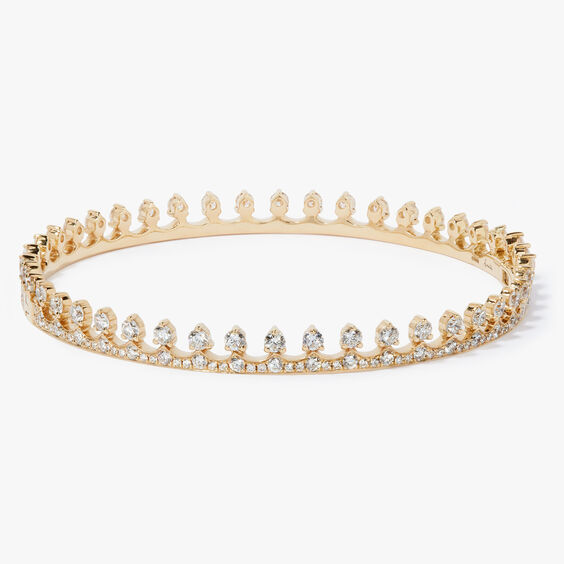Crown 18ct Gold Diamond Bangle | Annoushka jewelley