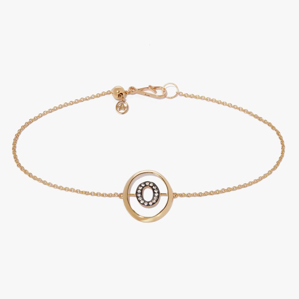 18ct Gold Diamond Initial O Bracelet | Annoushka jewelley