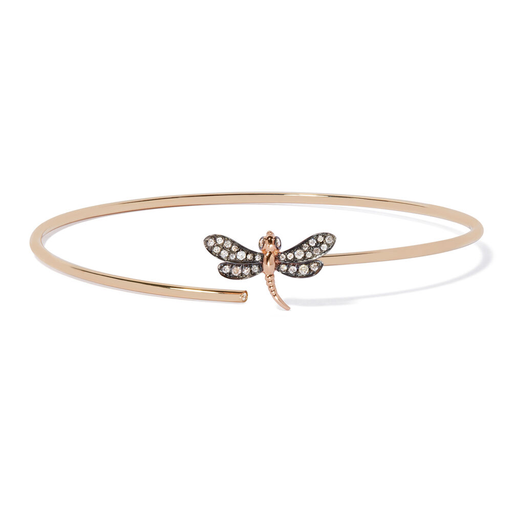 18ct Gold Diamond Dragonfly Bangle | Annoushka jewelley