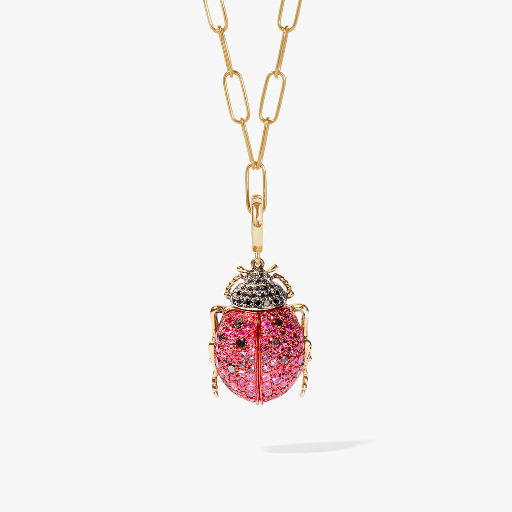 Mythology 18ct Yellow Gold Ruby Ladybird Locket Charm Pendant | Annoushka jewelley