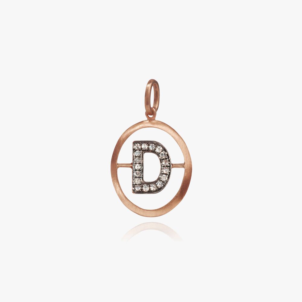 18ct Rose Gold Initial D Pendant | Annoushka jewelley