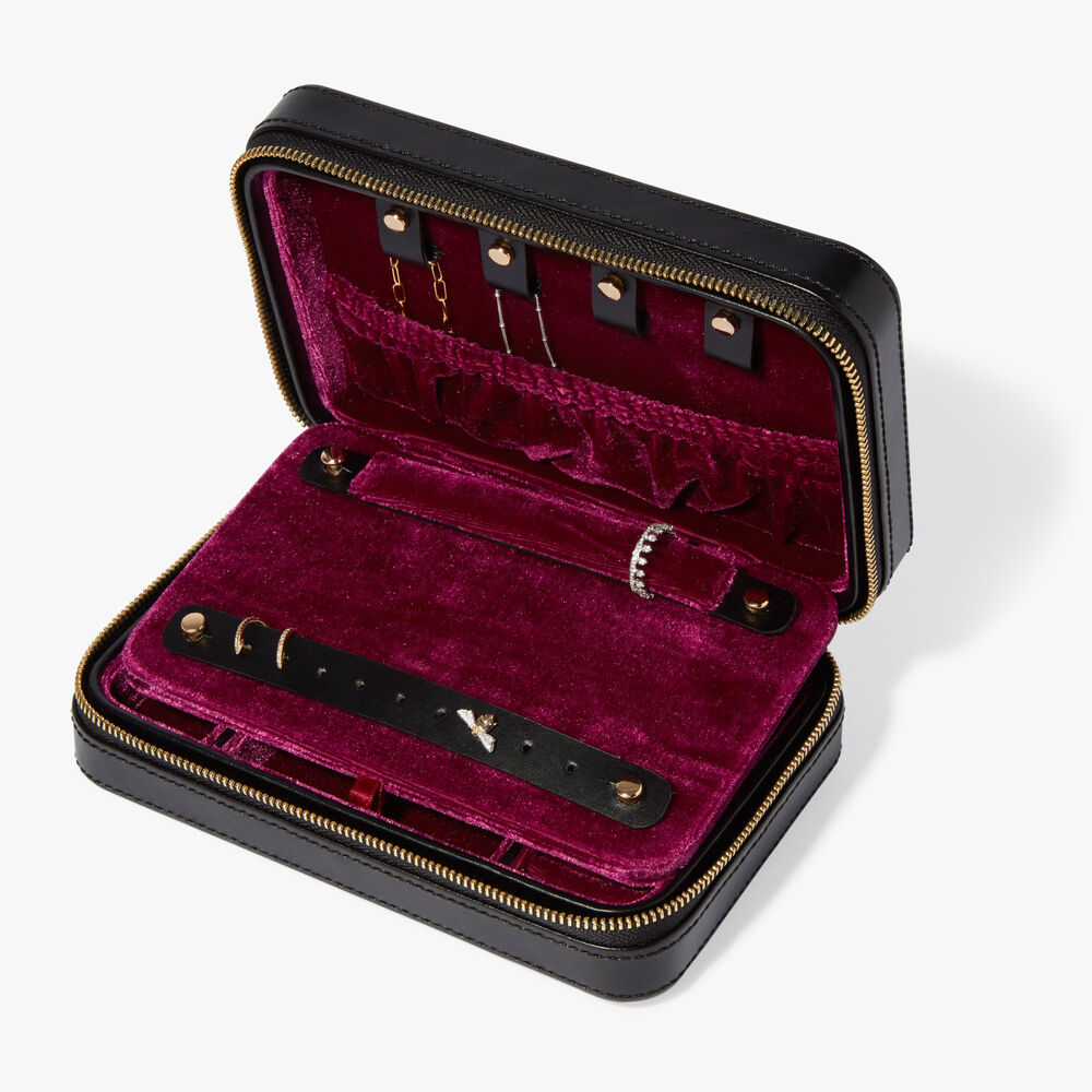 Black Leather Travel Jewellery Box | Annoushka jewelley