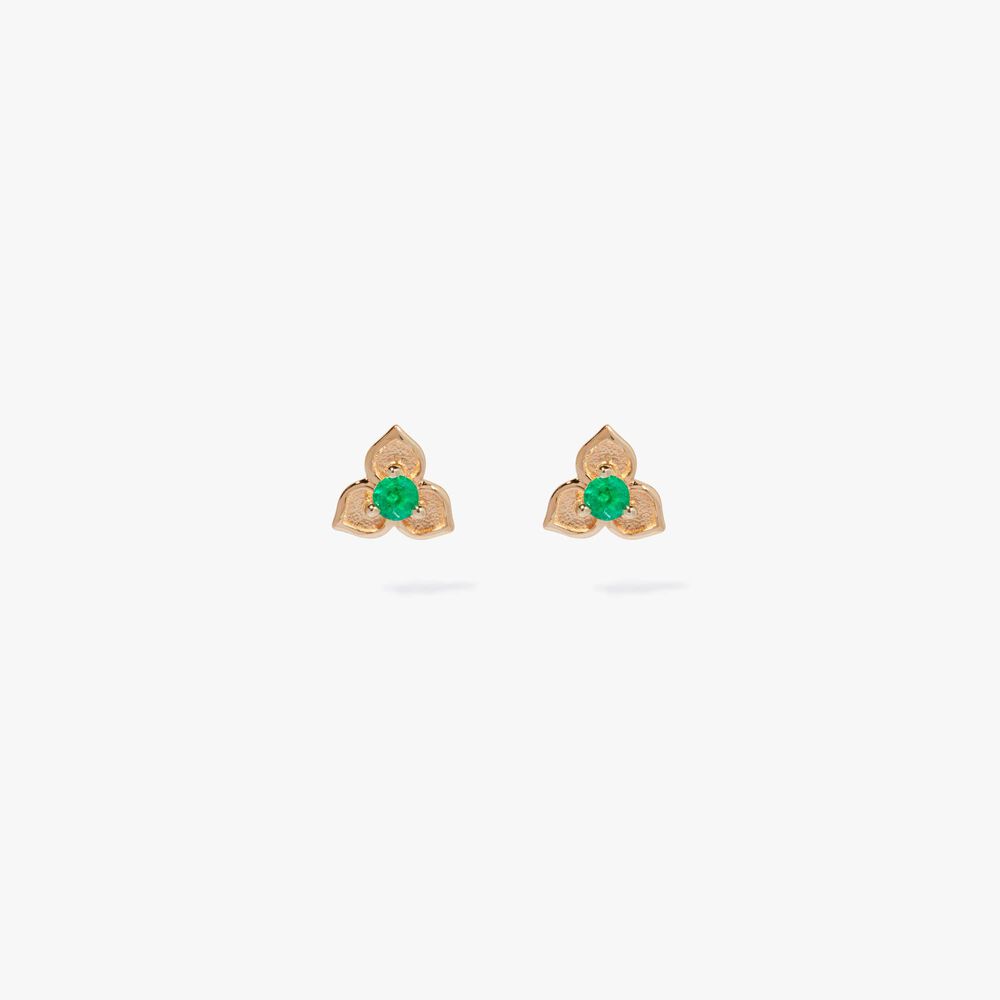 Tokens 14ct Gold Emerald Studs | Annoushka jewelley