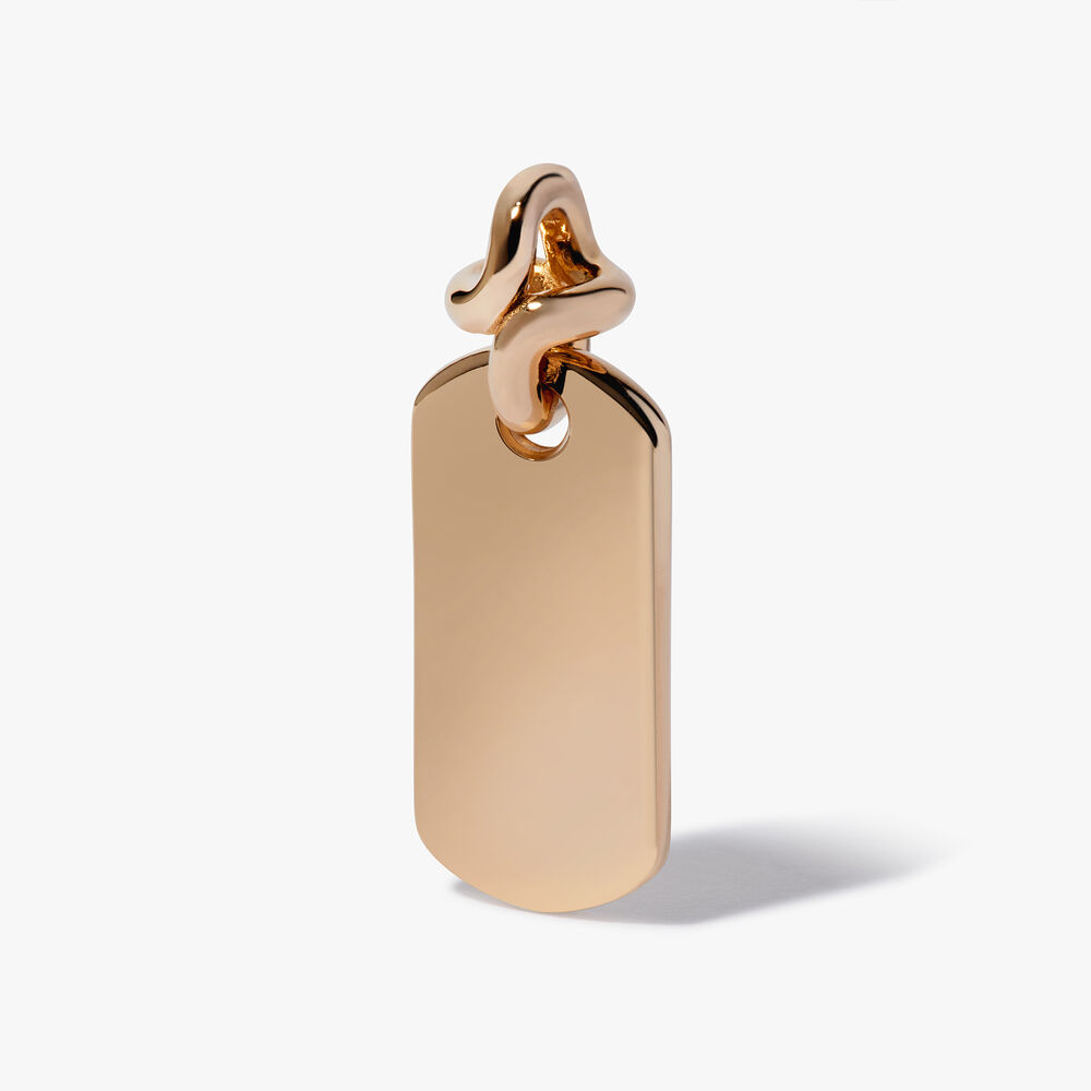 Knuckle 14ct Yellow Gold Diamond Dog Tag Pendant | Annoushka jewelley