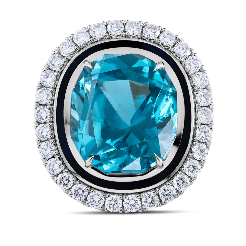 Atelier Spitaleri 18ct White Gold Zircon & Diamond Ring | Annoushka jewelley