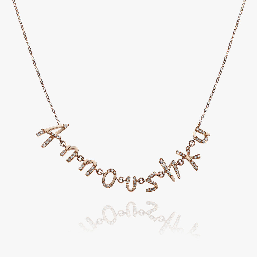 Personalised Rose Gold Chain Letters Necklace | Annoushka jewelley